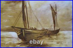 Limoges Hand Painted Signed Leroux Sailboats Maritime Scene Yellow Gold Charger Limoges Hand Painted Signed Leroux Sailboats Maritime Scene Yellow Gold Charger