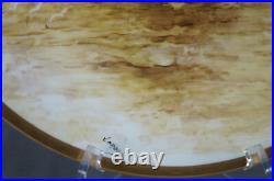 Limoges Hand Painted Signed Leroux Sailboats Maritime Scene Yellow Gold Charger Limoges Hand Painted Signed Leroux Sailboats Maritime Scene Yellow Gold Charger