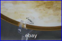 Limoges Hand Painted Signed Leroux Sailboats Maritime Scene Yellow Gold Charger Limoges Hand Painted Signed Leroux Sailboats Maritime Scene Yellow Gold Charger