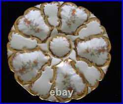 Limoges Oyster Plate Oscar Gutherz Heavy Gold 5 Well Antique Vintage Stunning