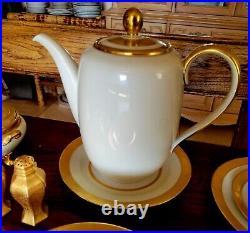 Limoges Rosenthal 17Pc Gold Encrusted Dessert Trio Set Teapot Tea Cup And Saucer