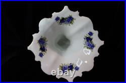 Limoges Style Fine China Cornucopia Vase Cobalt Blue & Gold Mint