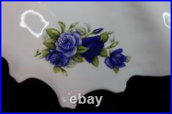 Limoges Style Fine China Cornucopia Vase Cobalt Blue & Gold Mint