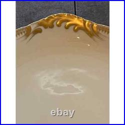 Limoges dinnerware set white and gold for 12, 104 pieces, includes 17 serving pc