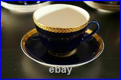 Lomonosov Russian Imperial Porcelain China Tea set Cobalt With 22k Gold