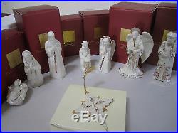 Lot 8 Lenox China Jewels Nativity Figurines Star Porcelain Mary Baby Joseph Gold