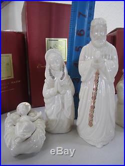 Lot 8 Lenox China Jewels Nativity Figurines Star Porcelain Mary Baby Joseph Gold