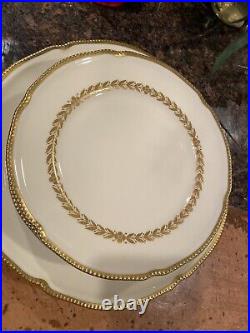 Lot USA Castleton China LAUREL Gold Gilded Pearl edge 4 Dinner 6 Salad Plates