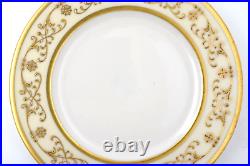 Lot of 12 Lenox Gold Casino 6 ¼ Inch Dessert Plates Raised Gold Designs