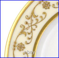 Lot of 12 Lenox Gold Casino 6 ¼ Inch Dessert Plates Raised Gold Designs