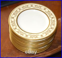 Lot of 12 Lenox Gold Casino 6 ¼ Inch Dessert Plates Raised Gold Designs