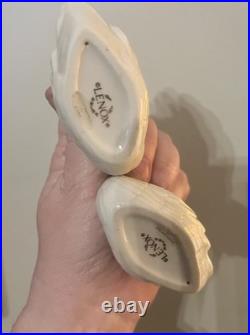 Lot of 2 Lenox Swan Porcelain Place Card Holder or Cake Topper 24K Gold Beak
