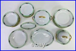Lot of 33 Antique J&C Trianon Bavaria Green White Gold FLORAL Dated 1921 China