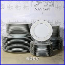 Lot of 54 White Gold by Sango Dinnerware Plate Set, Porcelain China, Near MINT