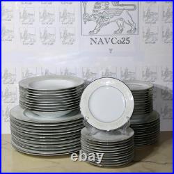 Lot of 54 White Gold by Sango Dinnerware Plate Set, Porcelain China, Near MINT
