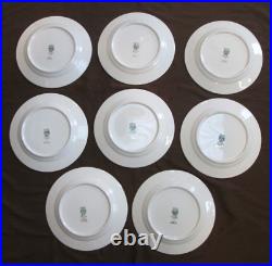 Lot of 8 Superior China Bavaria Dinner Plates Floral Center 22K Gold Rim 10 dia