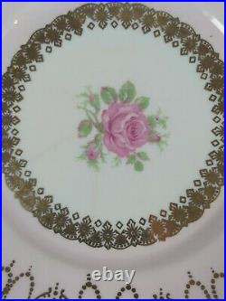 Lovely Windsor Bone China Pink, Gilded Tea Set With Pink Roses