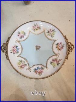 Luigi XV Hand Decorated Porcelain Plate With Ribbon Handles