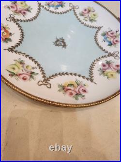Luigi XV Hand Decorated Porcelain Plate With Ribbon Handles