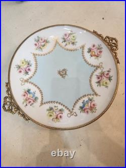 Luigi XV Hand Decorated Porcelain Plate With Ribbon Handles