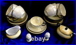 Lusterware Tea Set For 8(28pc) KPM Selesia c1904-27, RS Germany c1920-44 Antique