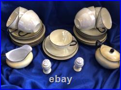 Lusterware Tea Set For 8(28pc) KPM Selesia c1904-27, RS Germany c1920-44 Antique