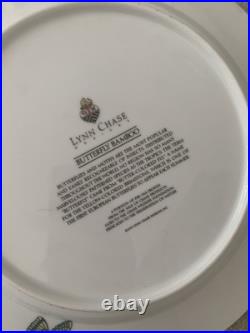 Lynn Chase Porcelain China Butterfly Bamboo Plates lot of 7
