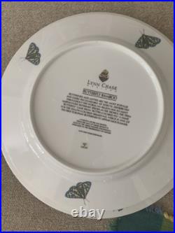 Lynn Chase Porcelain China Butterfly Bamboo Plates lot of 7