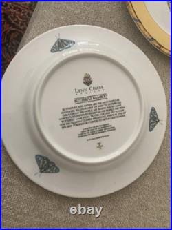 Lynn Chase Porcelain China Butterfly Bamboo Plates lot of 7