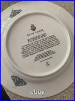 Lynn Chase Porcelain China Butterfly Bamboo Plates lot of 7