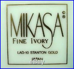 MIKASA china STANTON GOLD LAD10 pattern SERVICE PLATE Set of 10 (ten) 12-3/4