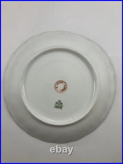 M Redon Limoges Floral Scalloped Plates 6 1/4 Blue/Gold/Pink Set of 6