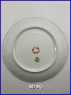 M Redon Limoges Floral Scalloped Plates 6 1/4 Blue/Gold/Pink Set of 6