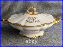 Magnificent Antique Jean Pouyat Limoges Covered Tureen Heavy Gold Gilt
