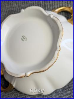 Magnificent Antique Jean Pouyat Limoges Covered Tureen Heavy Gold Gilt
