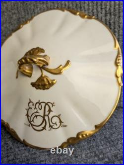Magnificent Antique Jean Pouyat Limoges Covered Tureen Heavy Gold Gilt