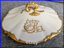 Magnificent Antique Jean Pouyat Limoges Covered Tureen Heavy Gold Gilt
