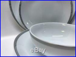 Martha Stewart Odyssey 33 Pc Porcelain China Platinum Dinnerware Service For 8
