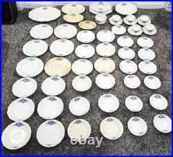 Martha Washington China Co Porcelain N Monogram Dinner Set White Blue Gold