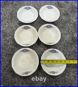 Martha Washington China Co Porcelain N Monogram Dinner Set White Blue Gold