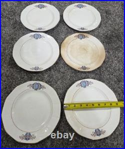 Martha Washington China Co Porcelain N Monogram Dinner Set White Blue Gold