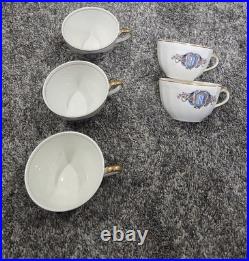 Martha Washington China Co Porcelain N Monogram Dinner Set White Blue Gold