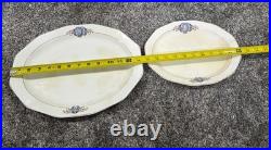 Martha Washington China Co Porcelain N Monogram Dinner Set White Blue Gold