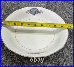 Martha Washington China Co Porcelain N Monogram Dinner Set White Blue Gold