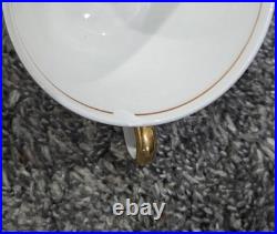 Martha Washington China Co Porcelain N Monogram Dinner Set White Blue Gold