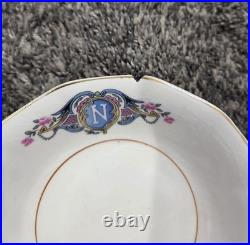 Martha Washington China Co Porcelain N Monogram Dinner Set White Blue Gold