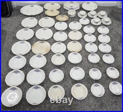Martha Washington China Co Porcelain N Monogram Dinner Set White Blue Gold