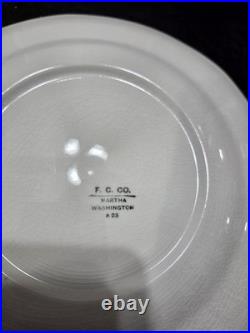 Martha Washington China Co Porcelain N Monogram Dinner Set White Blue Gold