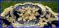Meissen Porcelain China Gold Gilded & Cobalt Blue Rococo Cabinet Plate 22.5 cm