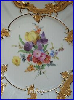 Meissen Prunkteller Blumen Goldauflage 1. Wahl 29,5 cm Cabinet Plate 11 5/8 TOP